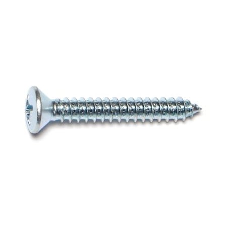 Midwest Fastener Sheet Metal Screw, #12 x 1-1/2 in, Zinc Plated Steel Oval Head Phillips Drive, 10 PK 67738
